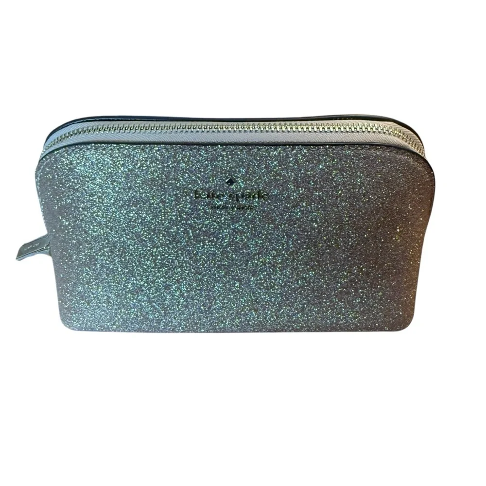 NWT KATE SPADE NEW YORK GLITTER LEATHER SATCHEL BAG WITH POUCH & STRAP - GOLD